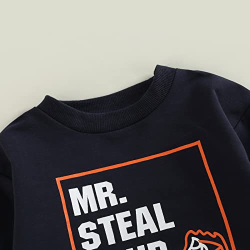 Infant Toddler Baby Boy Fall Winter Clothes Letter Pullover Sweatshirt Long Sleeve T-Shirt Tops Pants Tracksuit Outfits Set (Navy Blue , 2-3 Years ) from YOKJZJD