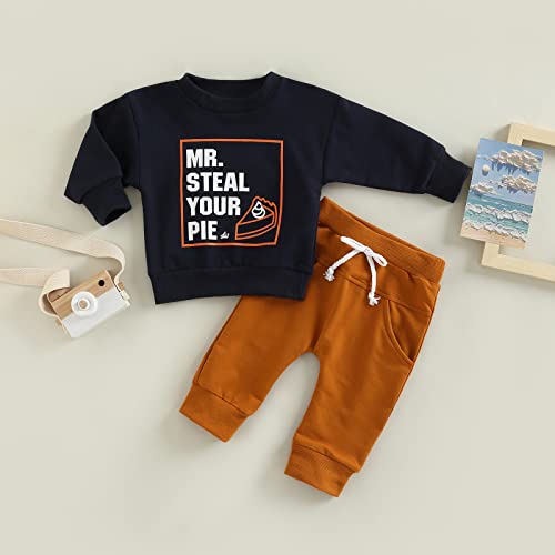 Infant Toddler Baby Boy Fall Winter Clothes Letter Pullover Sweatshirt Long Sleeve T-Shirt Tops Pants Tracksuit Outfits Set (Navy Blue , 2-3 Years ) from YOKJZJD