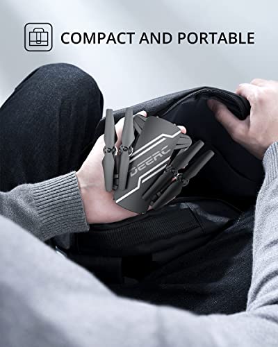 DEERC D20 Mini Drone for Kids with 720P HD FPV Camera Remote Control Toys Gifts for Boys Girls with Altitude Hold, Headless Mode, One Key Start Speed Adjustment, 3D Flips 2 Batteries, Black from DEERC