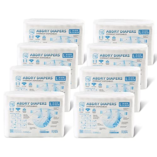 Littleforbig Adult Diaper 80 Pieces (8 Packs) - ABDry New White Diapers(L) from Littleforbig