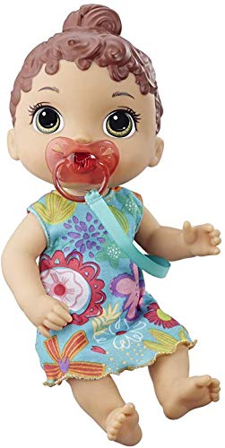 Baby Alive Baby Lil Sounds: Interactive Brown Hair Baby Doll for Girls & Boys Ages 3 & Up, Makes 10 Sound Effects, Including Giggles, Cries, Baby Doll with Pacifier from Hasbro