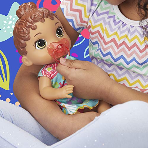 Baby Alive Baby Lil Sounds: Interactive Brown Hair Baby Doll for Girls & Boys Ages 3 & Up, Makes 10 Sound Effects, Including Giggles, Cries, Baby Doll with Pacifier from Hasbro