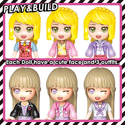 EDUCIRO Surprise Fancy Queens Dress Up Dolls Toy Building Set (2 Pack) with 34 Surprises Wardrobe Accessories, Idol Singer and Painter Theme-Gift Toys for Girls Kids Ages 6+ Years Old from EDUCIRO