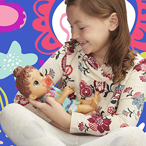 Baby Alive Baby Lil Sounds: Interactive Brown Hair Baby Doll for Girls & Boys Ages 3 & Up, Makes 10 Sound Effects, Including Giggles, Cries, Baby Doll with Pacifier from Hasbro