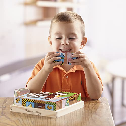 Melissa & Doug Farm Wooden Cube Puzzle With Storage Tray - 6 Puzzles in 1 (16 pcs) by Melissa & Doug