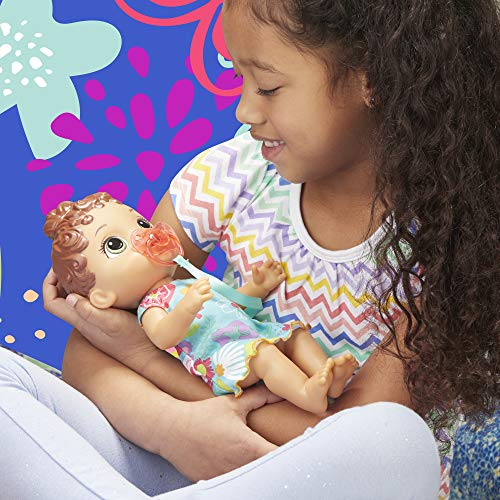 Baby Alive Baby Lil Sounds: Interactive Brown Hair Baby Doll for Girls & Boys Ages 3 & Up, Makes 10 Sound Effects, Including Giggles, Cries, Baby Doll with Pacifier from Hasbro