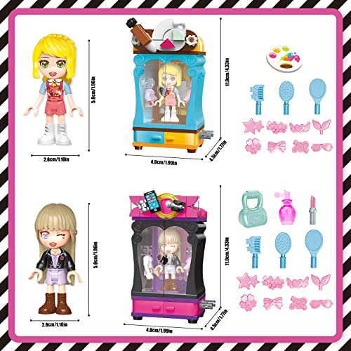 EDUCIRO Surprise Fancy Queens Dress Up Dolls Toy Building Set (2 Pack) with 34 Surprises Wardrobe Accessories, Idol Singer and Painter Theme-Gift Toys for Girls Kids Ages 6+ Years Old from EDUCIRO