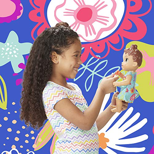 Baby Alive Baby Lil Sounds: Interactive Brown Hair Baby Doll for Girls & Boys Ages 3 & Up, Makes 10 Sound Effects, Including Giggles, Cries, Baby Doll with Pacifier from Hasbro
