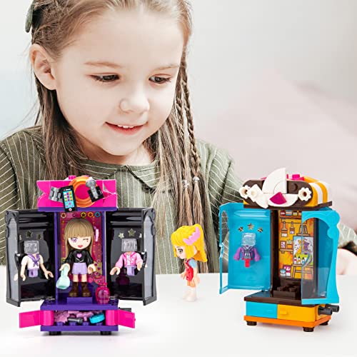 EDUCIRO Surprise Fancy Queens Dress Up Dolls Toy Building Set (2 Pack) with 34 Surprises Wardrobe Accessories, Idol Singer and Painter Theme-Gift Toys for Girls Kids Ages 6+ Years Old from EDUCIRO
