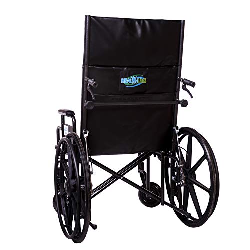 Wheelchair Reclining Back Heavy Duty Bariatric Desk Arm Padded Detachable with Cushioned Head Immobilizer and ELR (450lb) (22" seat) from Healthline Trading