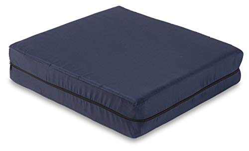 DMI Seat Cushion for Wheelchairs, Mobility Scooters, Office & Kitchen Chairs or Car Seats to Add Support & Comfort while Reducing Pressure & Stress on Back, 4" Thick, 16 x 18, Navy Blue from Duro-Med