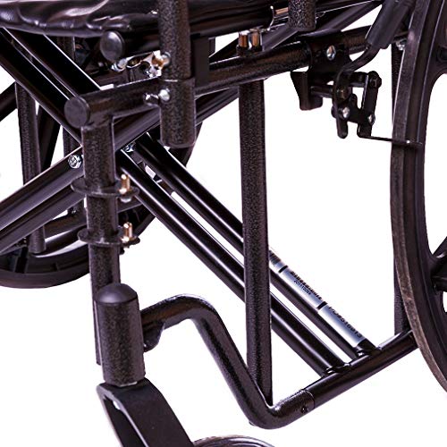 Wheelchair Reclining Back Heavy Duty Bariatric Desk Arm Padded Detachable with Cushioned Head Immobilizer and ELR (450lb) (22" seat) from Healthline Trading