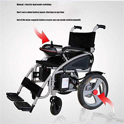 Electric Wheelchair for Adults, Wheelchairs Medical Equipment Multi-Functional Wheelchair, Light Folding Electric Wheelchair, Scooter, GPS, 360% Rotation by wyyggnb