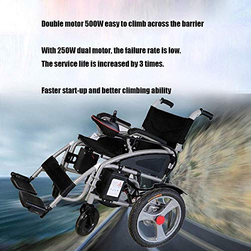 Electric Wheelchair for Adults, Wheelchairs Medical Equipment Multi-Functional Wheelchair, Light Folding Electric Wheelchair, Scooter, GPS, 360% Rotation by wyyggnb