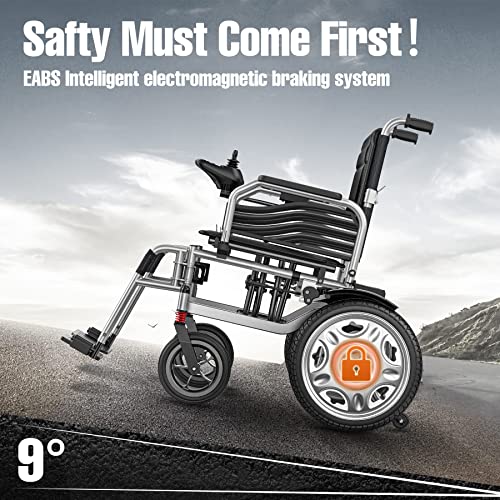ENGWE Folding Electric Wheelchair Adults,Lightweight Foldable Powered Wheelchair,Dual Motor&Battery,360Â°Joystick,Anti-Tipper,All Terrain for Seniors-12 Miles Range by ENGWE