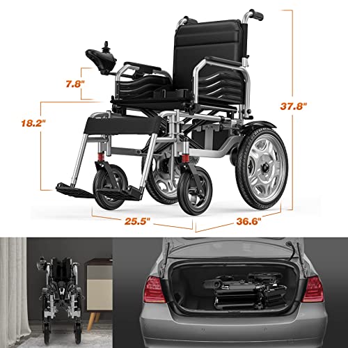 ENGWE Folding Electric Wheelchair Adults,Lightweight Foldable Powered Wheelchair,Dual Motor&Battery,360Â°Joystick,Anti-Tipper,All Terrain for Seniors-12 Miles Range by ENGWE