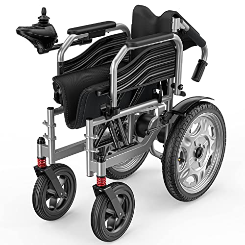 ENGWE Folding Electric Wheelchair Adults,Lightweight Foldable Powered Wheelchair,Dual Motor&Battery,360Â°Joystick,Anti-Tipper,All Terrain for Seniors-12 Miles Range by ENGWE
