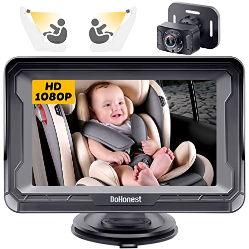 DoHonest Baby Car Camera HD 1080P with Display - Infant Safety Seat Baby Car Mirror for Rear Facing 5 Mins Easy Installation Night Vision V33 by DoHonest