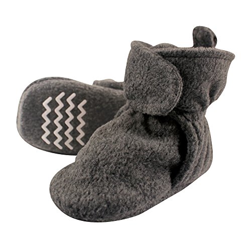 Hudson Baby Unisex Cozy Fleece Booties, Dark Gray, 0-6 Months by Hudson Baby