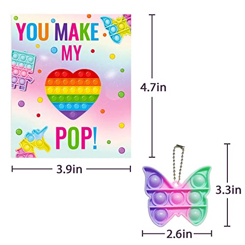 Valentines Day Gifts for Kids - 24 Valentines Cards with Pop Bubbles Bulk- Valentine Exchange for Girls Boys School Class Classroom Fidget Toys Party Favors by ShenZhen MaoDun MaoYi YouXianGongSi