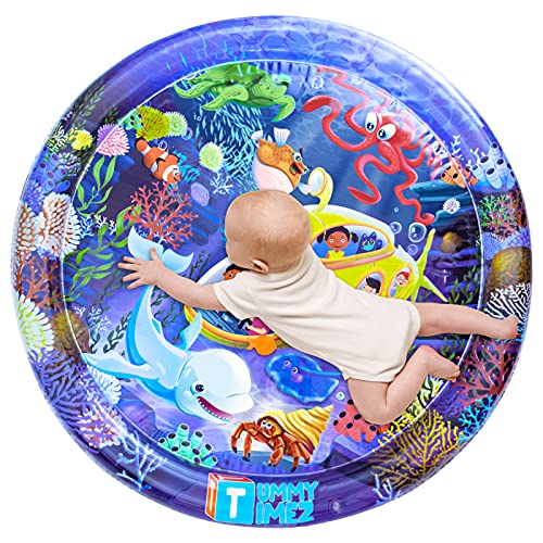 TT TUMMYTIMEZ XL Tummy Time Baby Water Mat Premium Developmental Toy Infants Toddlers Grow Through Play Activity Center Motor Skills Sensory Development Inflatable pat 3 6 9 Months Boys Girls from Comiggo LP
