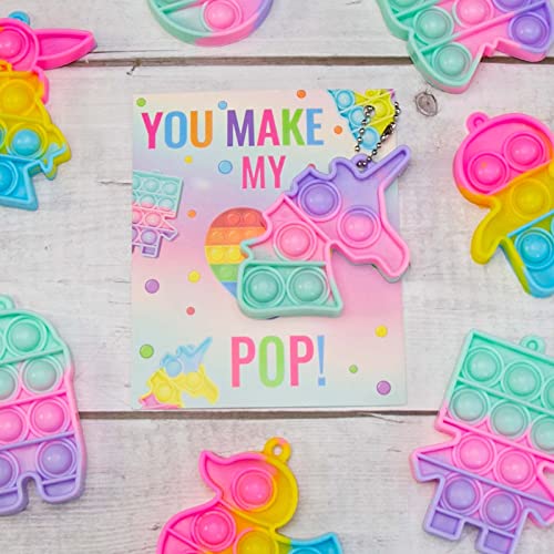 Valentines Day Gifts for Kids - 24 Valentines Cards with Pop Bubbles Bulk- Valentine Exchange for Girls Boys School Class Classroom Fidget Toys Party Favors by ShenZhen MaoDun MaoYi YouXianGongSi
