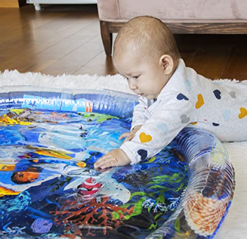 TT TUMMYTIMEZ XL Tummy Time Baby Water Mat Premium Developmental Toy Infants Toddlers Grow Through Play Activity Center Motor Skills Sensory Development Inflatable pat 3 6 9 Months Boys Girls from Comiggo LP