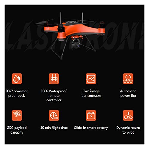 MEGAVM Professional Drones 5KM 30mins 2KG Payload Fishing Drone 4K Drone IP67 Camera Drone for Rescue Delivery (Color : with GC3-S PL1-S) by 8774321