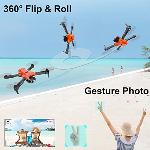 MOCVOO Drone with Dual Camera for Adults Kids, 1080P HD FPV Camera Drones with Carrying Case, Foldable RC Quadcopter Toy Gift for Boys Girls, 2 Batteries,120Â° RC Adjustable Lens,Gravity Control,3 Speeds from ZHENG FEI TOYS FACTORY