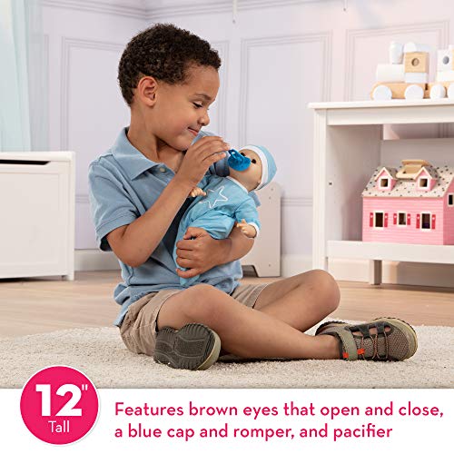 Melissa & Doug Mine to Love Jordan 12â Light Skin-Tone Boy Baby Doll with Romper, Cap, Pacifier by Melissa & Doug