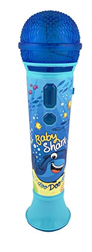Baby Shark Singalong Microphone for Kids, Toy Microphone with Built-in Music and Flashing Lights, Baby Shark Toy for Kids Aged 3 and Up by Kid Designs