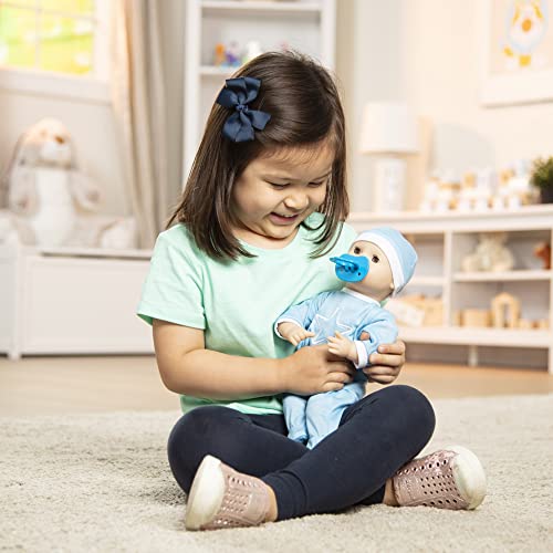 Melissa & Doug Mine to Love Jordan 12â Light Skin-Tone Boy Baby Doll with Romper, Cap, Pacifier by Melissa & Doug