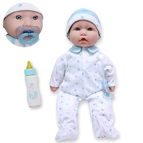 Caucasian 16-inch Medium Soft Body Baby Doll JC Toys - La Baby Washable Removable Blue Outfit w/ Hat and Pacifier For Children 12 Months +, 16 inches from JC Toys - Import
