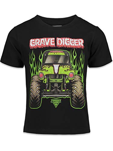 Monster Jam Trucks Little Boys 3 Pack Graphic T-Shirts Kids Black/Red/Grey 6 by Bentex Group, Inc.