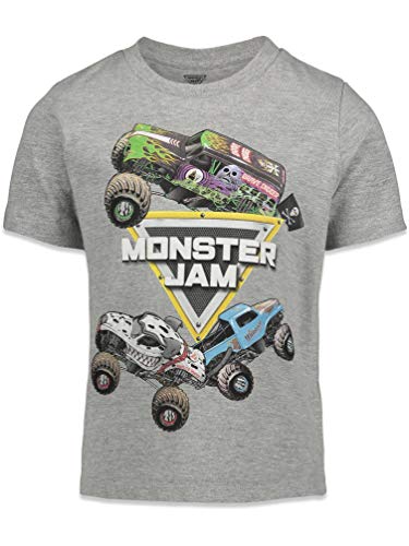 Monster Jam Trucks Little Boys 3 Pack Graphic T-Shirts Kids Black/Red/Grey 6 by Bentex Group, Inc.
