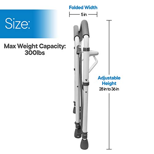 RMS Toilet Safety Frame & Rail - Folding & Portable Bathroom Toilet Safety Rails - Handrail Toilet Bars with Adjustable Height (White) from Royal Medical Solutions