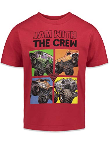 Monster Jam Trucks Little Boys 3 Pack Graphic T-Shirts Kids Black/Red/Grey 6 by Bentex Group, Inc.