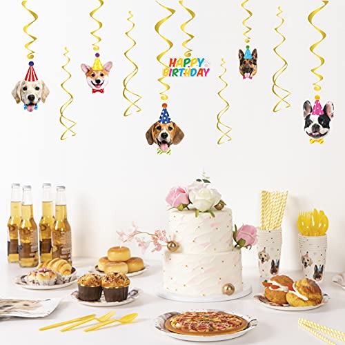 Decorlife Dog Birthday Party Supplies Serves 16, Cute Complete Pack Includes Dog Party Decorations, Banner, Hanging Swirls, Total 178PCS by decorlife