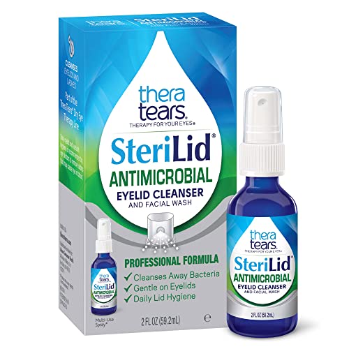 TheraTears Sterilid Antimicrobial Eyelid Cleanser and Facial Wash, with Hypochlorous Acid, 59 mL, 2 Fl oz Spray by Prestige Consumer Healthcare
