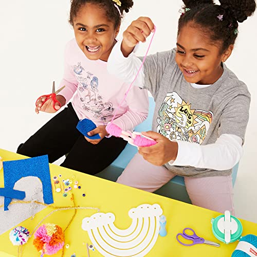Highlights Rainbow Yarn Art Craft Kit for Kids, Create Rainbow Wall Art and Pom Pom Bookmarks, 80+ Piece Mega Maker Kit, Includes Reusable Unicorn Carrying Case for Mess Free Storage, Ages 6+ from Highlights for Children