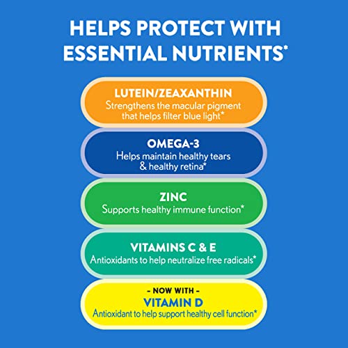 Ocuvite Eye Vitamin & Mineral Supplement, Contains Zinc, Vitamins C, E, Omega 3, Lutein, & Zeaxanthin, 90 Softgels by Bausch & Lomb