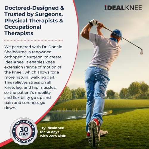 IdealKnee: The Most Effective and Easy to Use Treatment for Knee Extension | for Athletes + Physical Therapy + Rehab + Ortho | Comes with ONE Comfort pad for The"Over The Knee" Strap from IdealStretch
