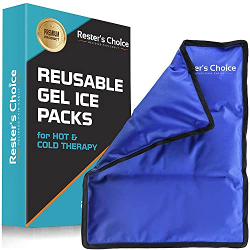 Rester's Choice Ice Pack for Injuries Reusable - (Standard Large: 11x14.5") for Hip, Shoulder, Knee, Back - Hot & Cold Compress for Swelling, Bruises, Surgery - Heat & Cold Therapy from Resterâs Choice