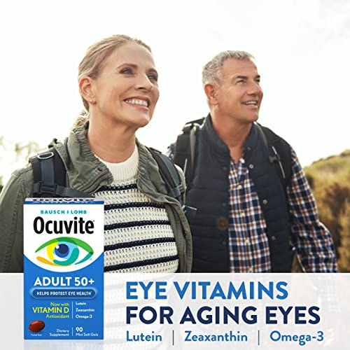 Ocuvite Eye Vitamin & Mineral Supplement, Contains Zinc, Vitamins C, E, Omega 3, Lutein, & Zeaxanthin, 90 Softgels by Bausch & Lomb