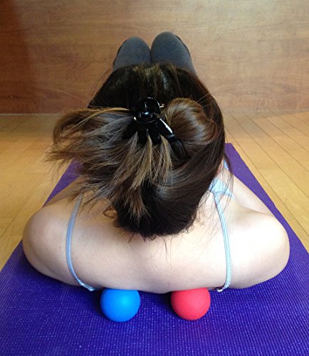 Kieba Massage Lacrosse Balls for Myofascial Release, Trigger Point Therapy, Muscle Knots, and Yoga Therapy. Set of 2 Firm Balls (Blue and Red) by Kieba