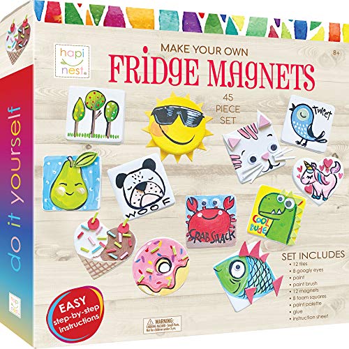 Hapinest DIY Mini Tile Fridge Magnet Arts and Crafts Kit Gifts for Kids Girls Boys Ages 8 9 10 11 12 13 Teen Years and Up by Island Genius
