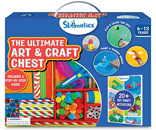 Skillmatics Art & Craft Activity Chest - 500+ Pieces, Step-by-Step Guide Included, Perfect DIY Gift for Kids Ages 6-13 from Grasper Global Inc.