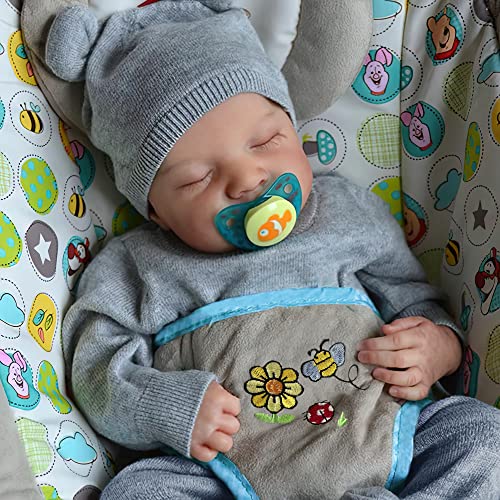 FOCKOF Reborn Baby Boy Lifelike Reborn Baby Dolls 17-Inch Realistic Newborn Baby Dolls Reborn Baby Dolls Vinyl Full Body Realistic Baby Doll Real Baby Doll Reborn Babies Reborn Boy for Kids Age 3 + by FOCKOF