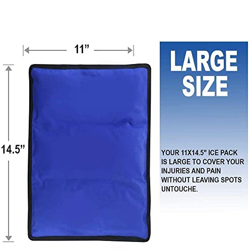 Rester's Choice Ice Pack for Injuries Reusable - (Standard Large: 11x14.5") for Hip, Shoulder, Knee, Back - Hot & Cold Compress for Swelling, Bruises, Surgery - Heat & Cold Therapy from Resterâs Choice