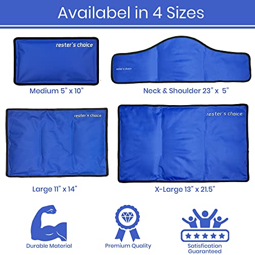 Rester's Choice Ice Pack for Injuries Reusable - (Standard Large: 11x14.5") for Hip, Shoulder, Knee, Back - Hot & Cold Compress for Swelling, Bruises, Surgery - Heat & Cold Therapy from Resterâs Choice